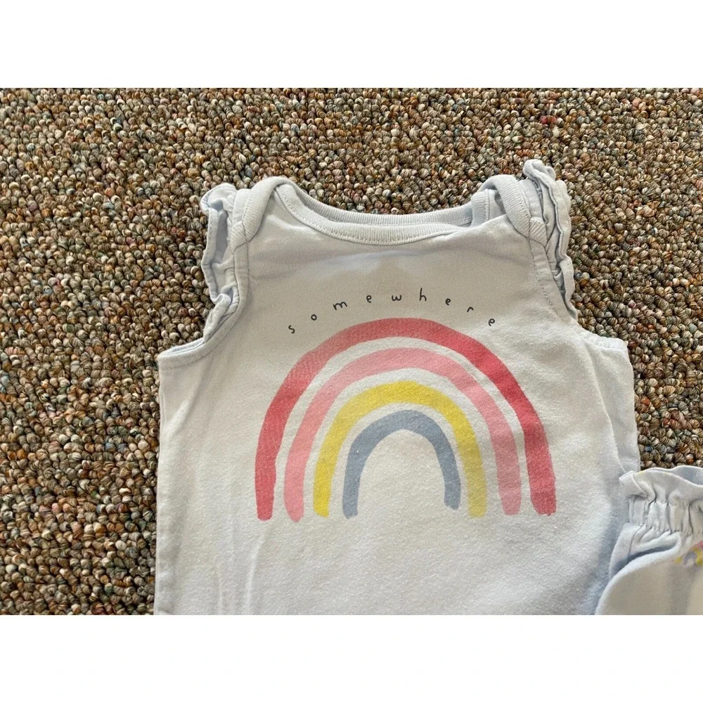 Gap Girls Blue Somewhere Over the Rainbow Outfit 3-6M